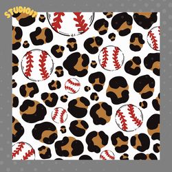 baseball leopard seamless pattern digital download files