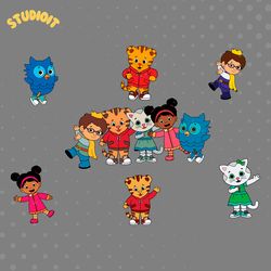 daniel tiger layered svg and png bundle daniel tiger trolley birthday clipart for kids cut