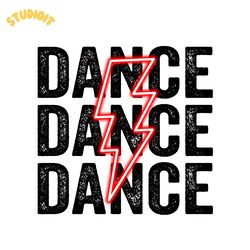 digital png file dance stacked neon lightning bolt printable iron on sticker clip art wate