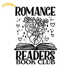 romance readers book club svg digital download files