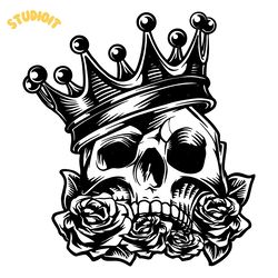 king skull svg digital download files