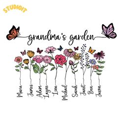 personalized grandma's garden png digital download files