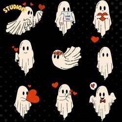 cute ghost valentine svg digital download files