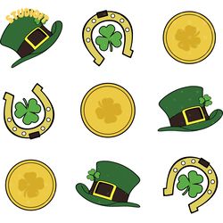 st. patrick day coins hat horeshoe svg digital download files