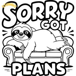 sorry got plans sloth procrastination digital download files