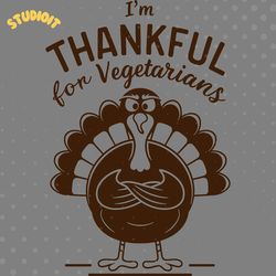 thankful turkey funny vegetarian humor digital download files