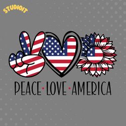 peace love america svg design digital download files