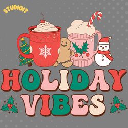 christmas holiday vibes svg digital download files