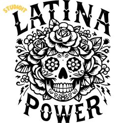 latina power floral sugar skull digital download files