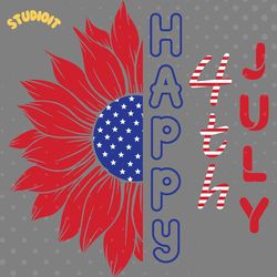 happy 4th july sunflower svg digital download files