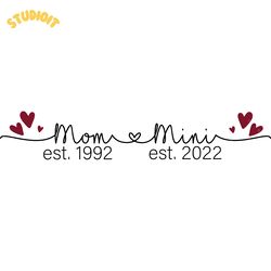 mom est 1992 mini est 2022 svg digital download files