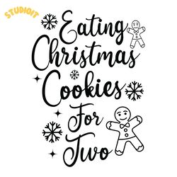 eating christmas cookies for two svg digital download files