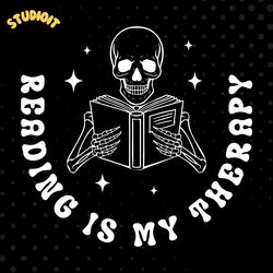 reading is my therapy - book lover svg digital download files