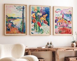 matisse set of 3, matisse printed, matisse gallery wall, matisse collioure, matisse garden, henri matisse poster, bedroo