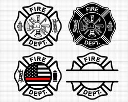 american fire dept svg, firefighter svg, maltese cross svg, fireman svg, fire department svg, fire fighter svg-printable