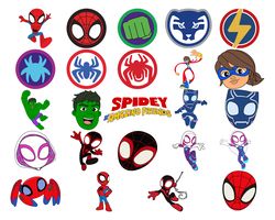 spidey and his amazing friends svg, spiderman svg, spiderman clipart, spiderman silhouette, spiderman digital, spider ve