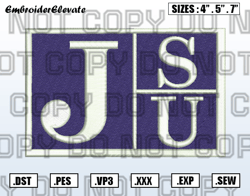 jackson state tigers logo embroidery designs file, men's basketball embroidery design, instant download