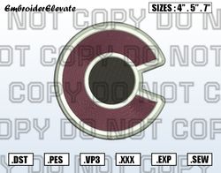 colorado avalanche secondary logo embroidery designs, nhl embroidery, logo sport embroidery, digital download