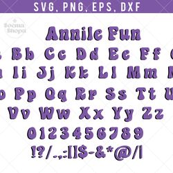 annile fun svg font svg clipart, girl svg font, fun font t shirt, compatible with cricut and cutting machine