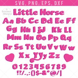 love little horse svg font clipart, my pony svg font, horse font t shirt, compatible with cricut and cutting machine