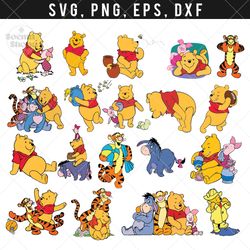 winnie the pooh collect svg clipart, pooh svg, honey bear svg, compatible with cricut and cutting machine