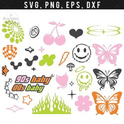 y2k icon collect svg clipart, the year 2000 svg, retro icon svg, compatible with cricut and cutting machine