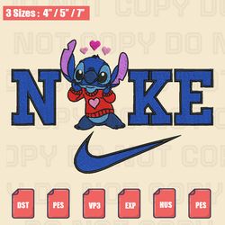 nike stitch in love embroidery file, nike valentine embroidery designs, machine embroidery design files