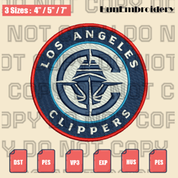 logo los angeles clippers embroidery design files, nba teams embroidery design, machine embroidery design