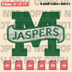 manhattan jaspers logo embroidery design files, men's basketball embroidery design, machine embroidery design