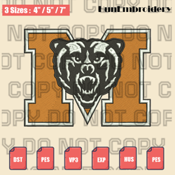 ncaa logo embroidery designs, mercer bears logo embroidery designs, machine embroidery pattern