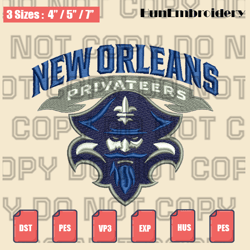 ncaa logo embroidery designs ,new orleans privateers logo embroidery designs, machine embroidery pattern