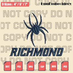 richmond spiders logo embroidery files, ncaa embroidery designs, machine embroidery design files