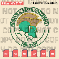 norfolk state spartans logo embroidery files, ncaa embroidery designs, machine embroidery design files