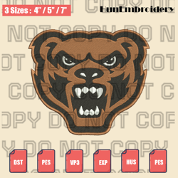 oakland golden grizzlies logo embroidery file, ncaa embroidery designs, machine embroidery design files