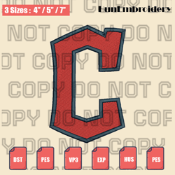 cleveland guardians alternate logo embroidery file,mlb embroidery designs, sport embroidery,machine embroidery design