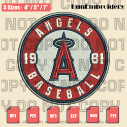 los angeles angels alternate logo embroidery file,mlb embroidery designs,sport embroidery,machine embroidery design