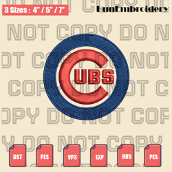 chicago cubs logo embroidery files,mlb embroidery designs,logo sport embroidery,machine embroidery design