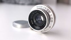 rare industar 22 3,5/50 m39 kmz soviet lens red p for slr s/n: 5505621