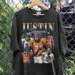 vintage 90s graphic style justin simmons t-shirt, justin simmons shirt, denver football shirt, vintage oversized sport s