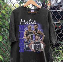 vintage 90s graphic style malik monk t-shirt, malik monk shirt, sacramento basketball shirt, vintage oversized sport shi