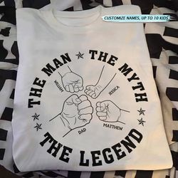 custom dad grandpa the man the myth the legend shirt, personalized fathers day gift, legendary grandpa birthday gift