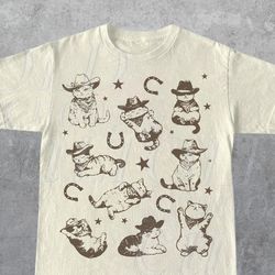 cowboy cats and kittens western cowboy vintage t-shirt, retro 90s cowgirl desert shirt, funny ranch cat shirt