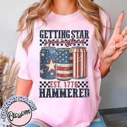 getting star spangled hammered comfort color t-shirt, 4th of july shirt, independence day shirt, usa patriotic t-shirt