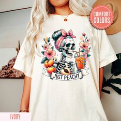 just peachy comfort color t-shirt, summer vacation shirt, summer vibes shirt, retro peach shirt, funny beach shirt