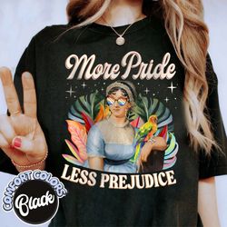more pride less prejudice comfort colors, social justice, pride month shirt, supporting lgbt people, anti discrimination