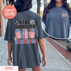 star spangled hammered 4th of july comfort color shirt, star spangled hammered, independence day shirt, red white shirt