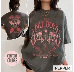 the bat boys comfort colors shirt, acotar merch sweatshirt, the night court illyrians, a court of thorns and roses