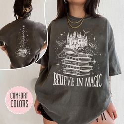 wizard castle book comfort colors shirt - hp inspired t-shirt, believe in magic shirt, wizarding world shirt, bookish gi