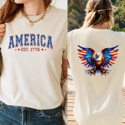 america est 1776 eagle shirt, 2sided america shirt, america eagle shirt, funny 4th of july shirt, independence day shirt