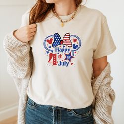 disney mickey minnie happy 4th of july t-shirt, cute 4th of july t-shirt, patriotic t-shirt, independence day t-shirt